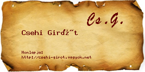 Csehi Girót névjegykártya